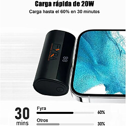 SANAG Cargador Portátil Para Iphone Y Android Mini, 3300Mah Power Bank Pd Pequeña Y Ligera Batería Externa, Powerbank Con Pantalla Led Modelo Compatible Con Iphone Y Android (Noir, Lighting)