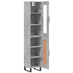 Avis vidaXL Buffet haut Gris béton 34,5x34x180 cm Bois d'ingénierie