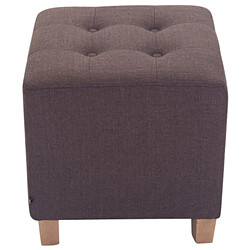 Avis Decoshop26 Lot de 2 tabourets bas pouf repose-pieds forme carrée en tissu marron 10_0004471