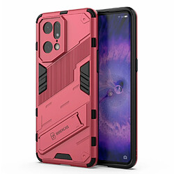 Coque en TPU anti-chocs avec béquille, rose pour votre Oppo Find X5 Pro