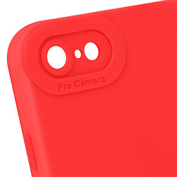 Avizar Coque pour iPhone 7 / 8 / SE 2020 / SE 2022 Silicone Protection Caméra Rouge