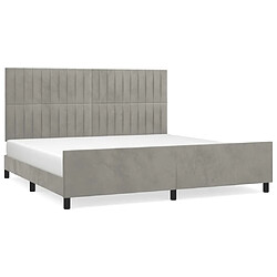 Maison Chic Lit adulte - Cadre Structure de lit avec tête de lit Contemporain Gris clair 200x200 cm Velours -MN38282