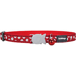 Red Dingo Collier pour Chat Rouge Pois Blancs 20-32 12 mm