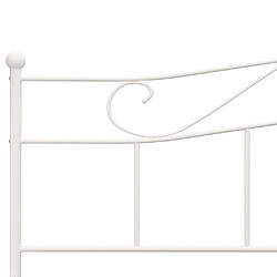 Maison Chic Lit adulte - Lit simple Cadre de lit,Structure du lit Contemporain Blanc Métal 180 x 200 cm -MN67755 pas cher