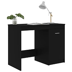 Avis Helloshop26 Bureau table poste de travail meuble d'ordinateur informatique étude 100 x 50 x 76 cm bois d’ingénierie noir 02_0023888