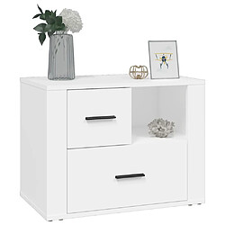 Acheter Maison Chic Table de chevet Table de Nuit Meuble de Rangement Blanc 60x36x45 cm Bois d'ingénierie