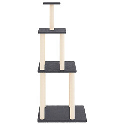 Helloshop26 Arbre à chat meuble tour grimper jouet grattage grattoir escalade plateforme avec griffoirs en sisal foncé 149 cm gris 02_0022667