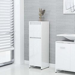 Maison Chic Armoire de salle de bain,Meuble de rangement,Meuble haut Blanc brillant 30x30x95 cm Aggloméré -GKD156265