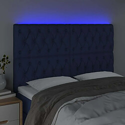 Avis Maison Chic Tête de lit scandinave à LED,meuble de chambre Bleu 144x7x118/128 cm Tissu -MN58569