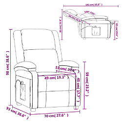 vidaXL Fauteuil inclinable électrique Jaune Tissu pas cher