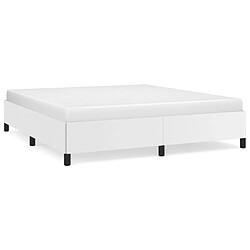 Maison Chic Lit adulte - Lit simple Cadre de lit,Structure du lit Contemporain Blanc 180x200 cm Similicuir -MN67348