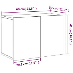 vidaXL Meuble TV mural sonoma gris 60x30x41 cm pas cher