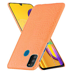 Wewoo Coque Rigide Pour Galaxy M30s Crocodile antichoc Texture PC + Etui PU Orange