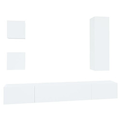 vidaXL Ensemble de meubles TV 5 pcs Blanc Bois d'ingénierie