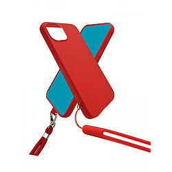 JAYM - Coque Silicone Rouge pour Samsung Galaxy A44 5G - Tour de Cou et Tour de Poignet inclus - intérieur 100% microfibre