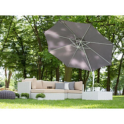 Acheter Beliani Grand parasol de jardin gris anthracite d 300 cm SAVONA