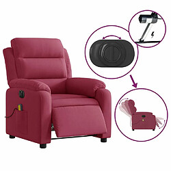 Maison Chic Fauteuil Relax pour salon, Fauteuil inclinable massage électrique rouge bordeaux velours -GKD63154 pas cher