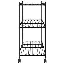 Avis vidaXL Étagère de rangement 3 niveaux et roues 60x35x81 cm noir 150 kg