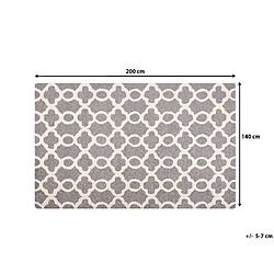 Beliani Tapis en coton et laine gris 140 x 200 cm ZILE