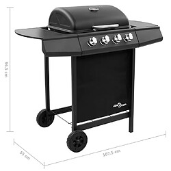 vidaXL Barbecue gril à gaz avec 4 brûleurs Noir pas cher