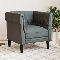 vidaXL Fauteuil Chesterfield gris foncé tissu