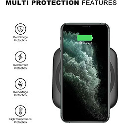 Avis Chrono Chargeur universel sans fil Qi certifié Qi 10 W/7,5 W pour Apple iPhone/Samsung Galaxy/Buds+/AirPods Pro/HUAWEI/XiaoMi/OnePlus et plus,(noir)