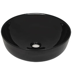 vidaXL Lavabo rond Céramique Noir 41,5 x 13,5 cm