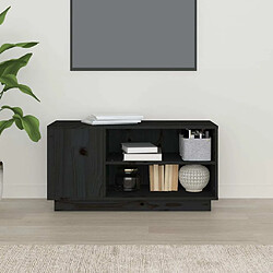 Avis Maison Chic Meuble TV scandinave - Banc TV pour salon Noir 80x35x40,5 cm Bois de pin massif -MN22040