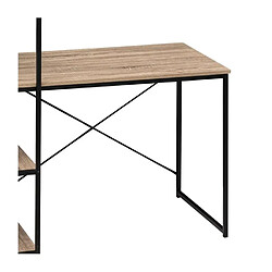 Avis Pegane Bureau avec étagères en MDF chêne et métal noir - Longueur 113 x Hauteur 60 x Profondeur 120 cm