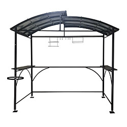 Carport barbecue à double toit gris anthracite - car 2415 ac - HABRITA