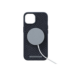 NJORD Coque pour iPhone 14 MagSafe en Cuir de Saumon Noir pas cher