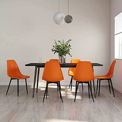 Maison Chic Lot de 6 Chaises à manger,Chaise pour cuisine orange PP -MN64441