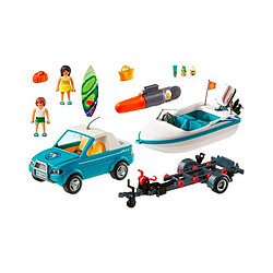 Playmobil® Playmobil Mini-Pickup de Surfeur et Speedboat Playmobil avecFigurines et Accessoires Multicolore