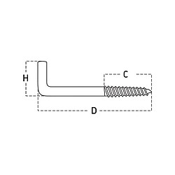Avis Crochet à vis d'angle zn 9/ 100x5,8 (Par 100)