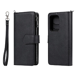 Etui en PU fermeture éclair magnétique détachable 2 en 1 avec support noir pour votre Samsung Galaxy S20 Ultra