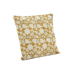 Aubry Gaspard Coussin à fleurs jaune et blanc.