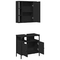 Acheter vidaXL Ensemble de meubles salle de bain 2 pcs noir bois d'ingénierie