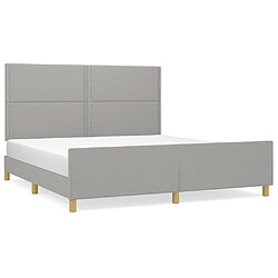 Maison Chic Cadre/structure de lit avec tête de lit pour adulte - Lit Moderne Chambre Gris clair 180x200 cm -MN70942