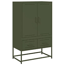 vidaXL Buffet haut vert olive 68x39 x111,5 cm acier