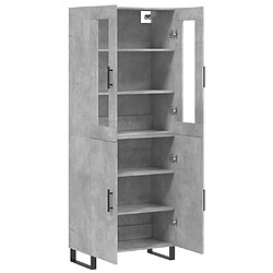 Avis vidaXL Buffet haut Gris béton 69,5x34x180 cm Bois d'ingénierie