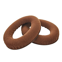 Wewoo Coussinets Mousse 2 PCS Pour Sennheiser HD515 / HD555 / HD595 / HD598 / HD558 / PC360 Housse de coussin cache-oreilles en flanelle de rechange avec coussins de rembourrage coton ton sur brun