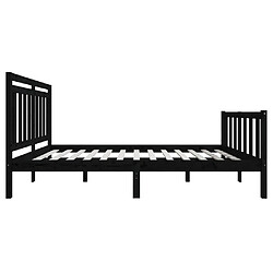 Acheter vidaXL Cadre de lit sans matelas noir bois massif 140x200 cm