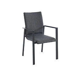 Acheter Vente-Unique Lot de 2 fauteuils de jardin empilables en aluminium et textilène - Gris - GULIANE de MYLIA