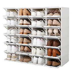 Avis 2PCS Type de tiroir à chaussures Boîte à chaussures Organisateur de chaussures Tiroir en plastique transparent - blanc