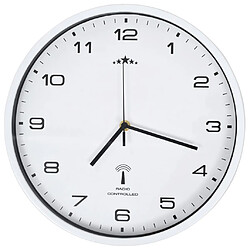 Avis Decoshop26 Horloge murale radioguidée avec mouvement à quartz 31 cm Blanc DEC022249