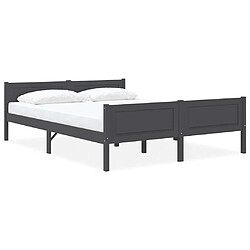 vidaXL Cadre de lit sans matelas bois massif de pin gris 160x200 cm