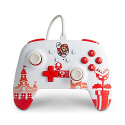 PowerA Manette de jeu filaire Mario pour Nintendo Switch (Blanc/Rouge)