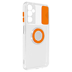 Avizar Coque pour Galaxy A14 4G et 5G avec Cache Caméra Coulissant Bague Support orange