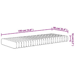 vidaXL Matelas en mousse moyennement doux 90x190 cm pas cher