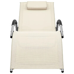 Maison Chic Chaise longue Jardin| Bain de soleil Relax | Transat textilène crème et gris -GKD14866